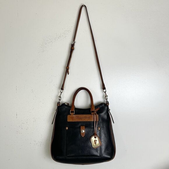 Dooney Bourke Florentine Vacchetta Leather Satchel Crossbody Old Money Heritage - Picture 5 of 13